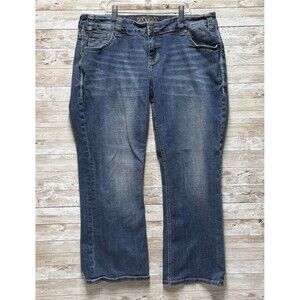 Rock & Roll Cowgirl Riding Jeans Womens 36x28 Mid Rise Bootcut Western Embellish